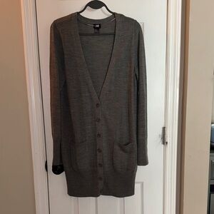 H&M Charcoal Button-Front Cardigan